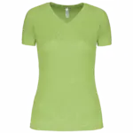 Dames sport-T-shirt V-hals, lime — productfoto 13
