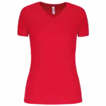 Dames sport-T-shirt V-hals, red — productfoto 14