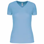 Dames sport-T-shirt V-hals, sky blue — productfoto 15