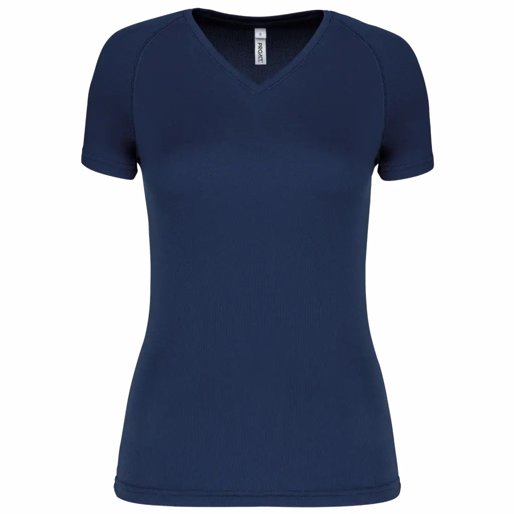 Dames sport-T-shirt V-hals, sporty navy — productfoto 16