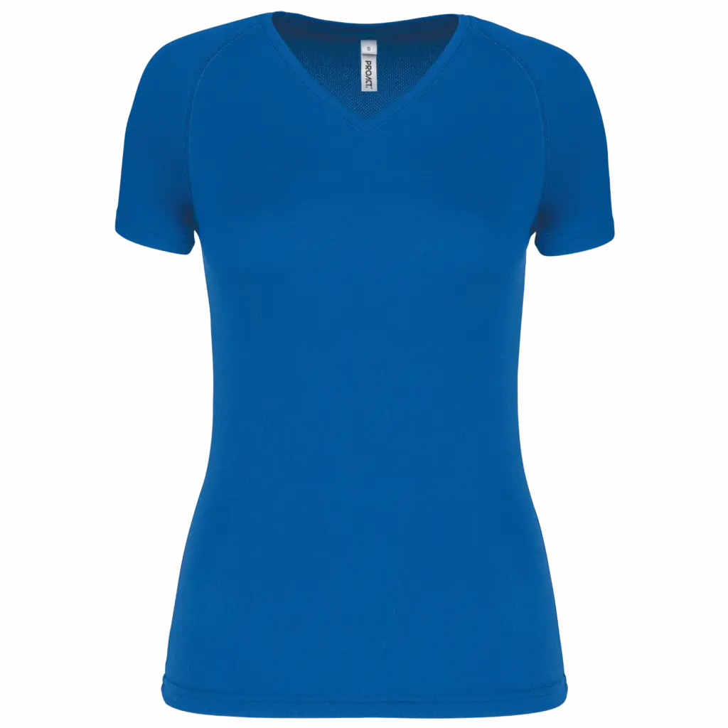 Dames sport-T-shirt V-hals, sporty royal blue — productfoto 17