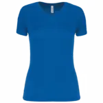 Dames sport-T-shirt V-hals, sporty royal blue — productfoto 17