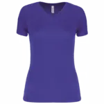Dames sport-T-shirt V-hals, violet — productfoto 18