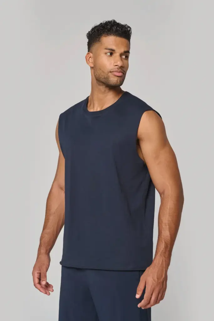 PA479_2026 - Sport Shirt ontwerpen Mouwloos unisex T-shirt 190 — productfoto 3
