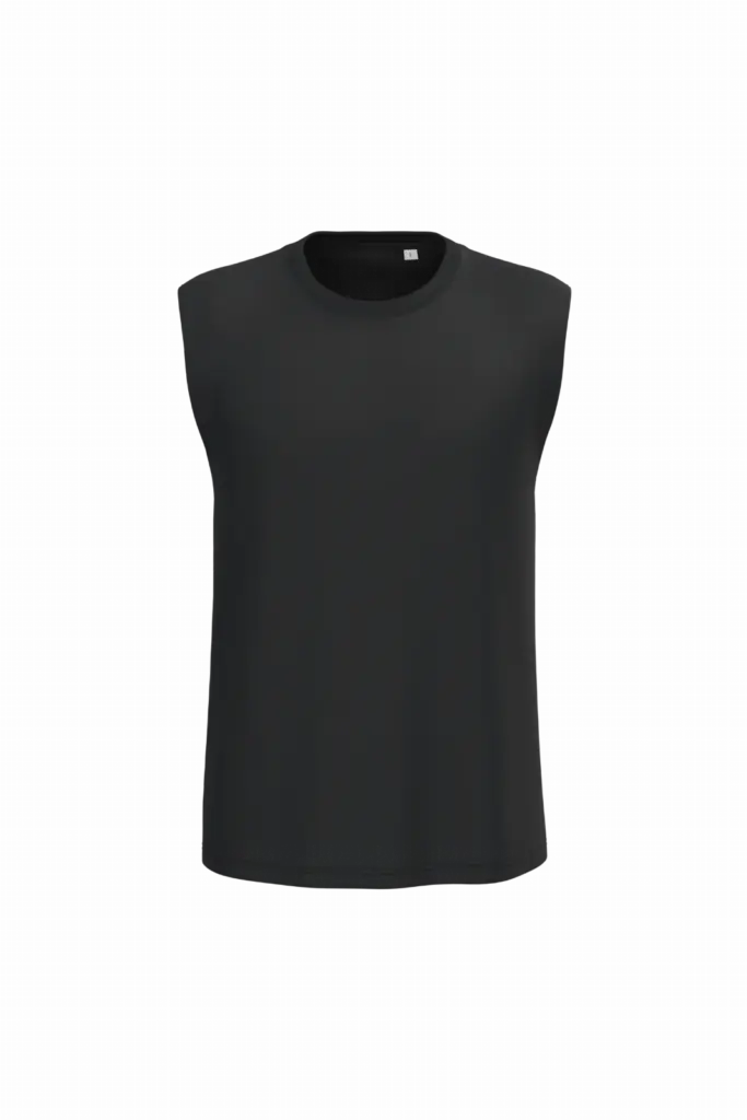 PS_PA479_BLACK - Sport Shirt ontwerpen Mouwloos unisex T-shirt 190, black — productfoto 10