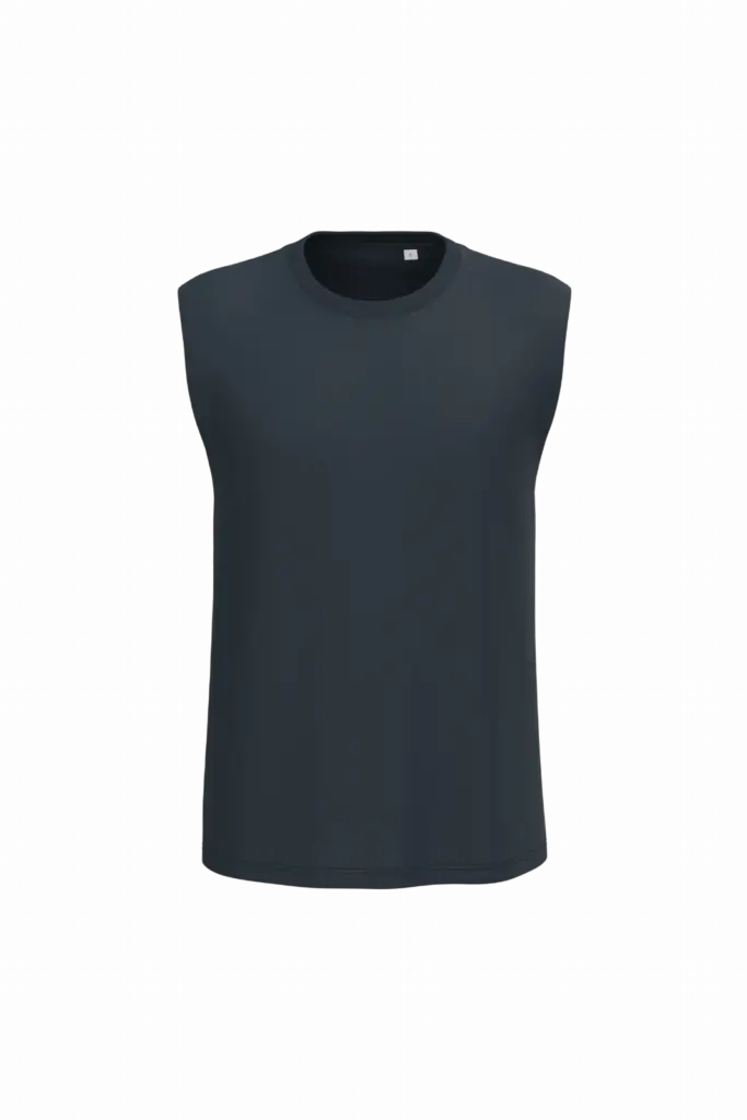 PS_PA479_NAVY - Sport Shirt ontwerpen Mouwloos unisex T-shirt 190, navy — productfoto 13