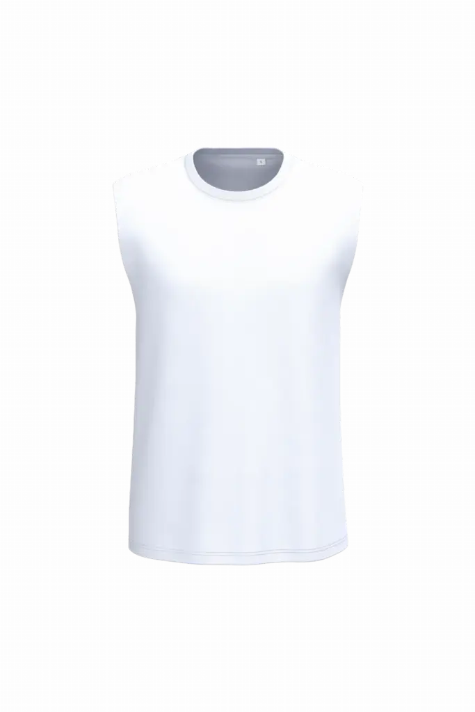 PS_PA479_WHITE - Sport Shirt ontwerpen Mouwloos unisex T-shirt 190, white — productfoto 25