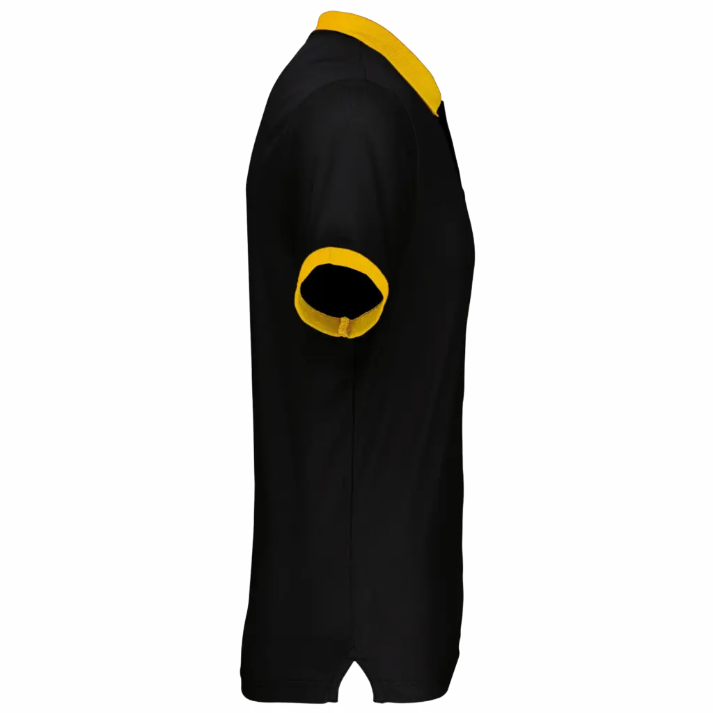 Heren-sportpolo, black / yellow — productfoto 8