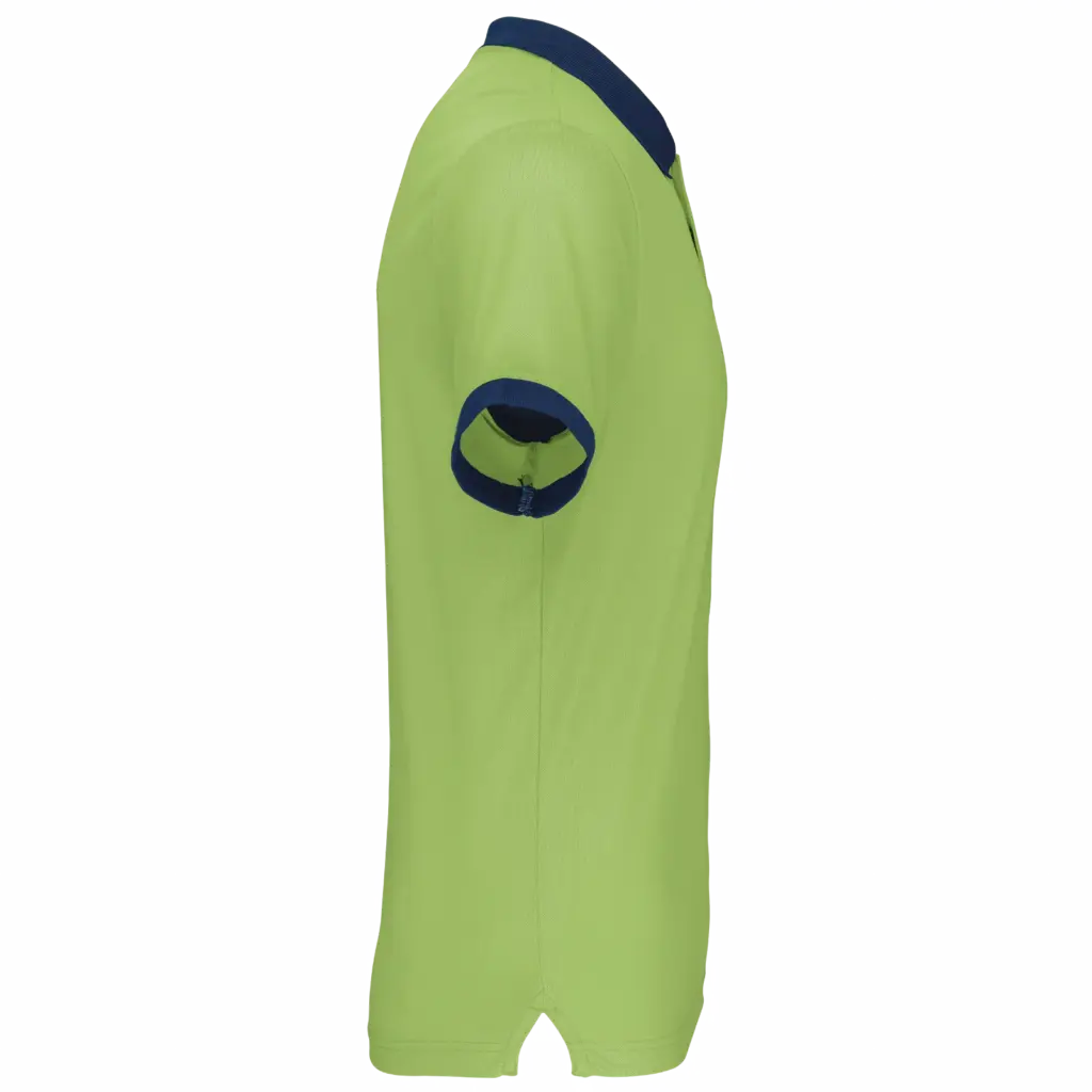 Heren-sportpolo, lime / sporty navy — productfoto 9