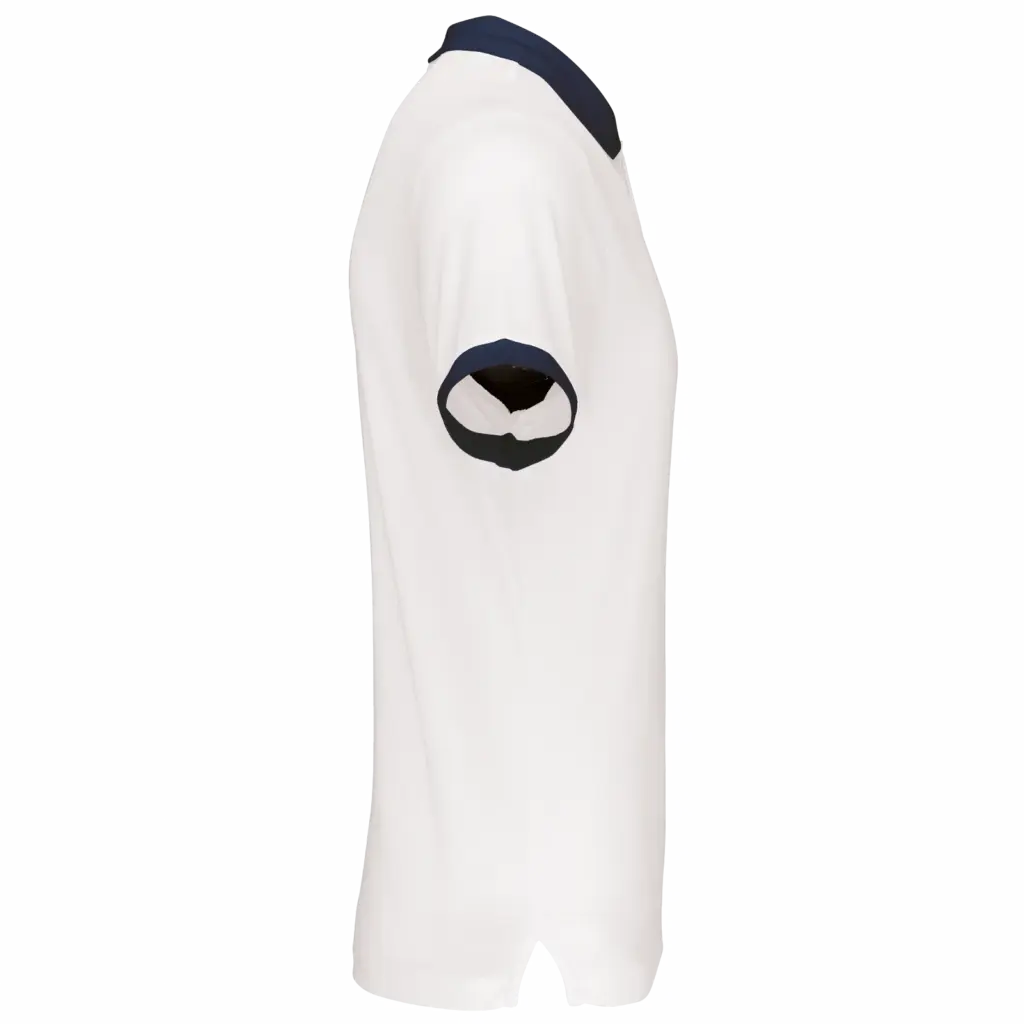 Heren-sportpolo, white / sporty navy — productfoto 19