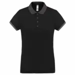 Dames-sportpolo, black / sporty grey — productfoto 6