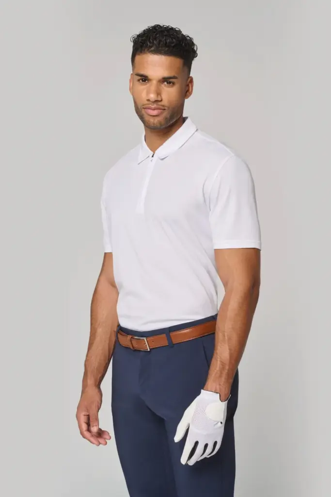 Heren sportpolo met kraag met kwartrits