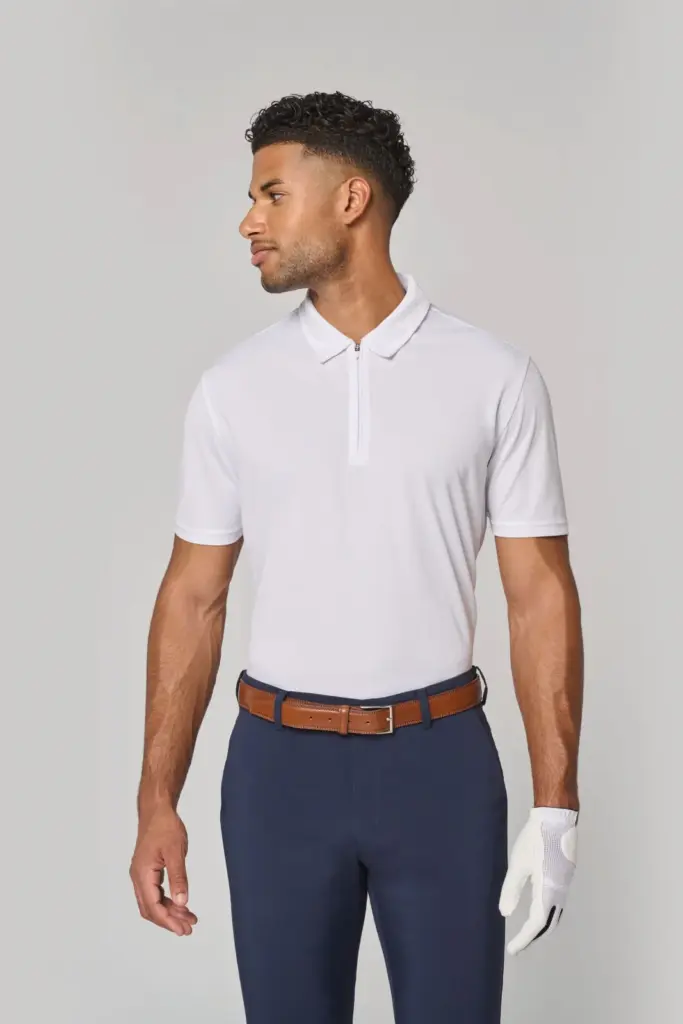 Heren sportpolo met kraag met kwartrits — productfoto 2