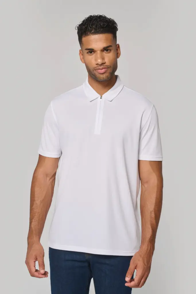 Heren sportpolo met kraag met kwartrits — productfoto 3