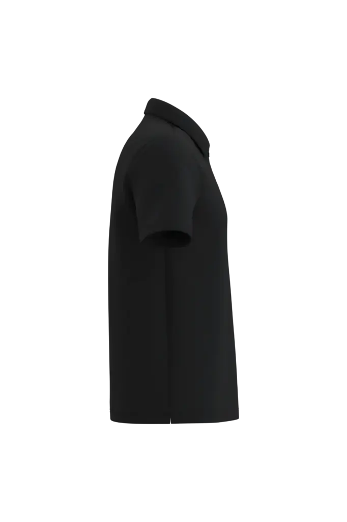 Heren sportpolo met kraag met kwartrits, black — productfoto 5