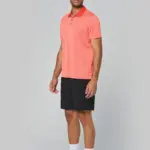 Gevlamde polo korte mouwen volwassene — productfoto 2