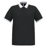 PS_PA497_BLACK-WHITE-GOLD - Hidalgo Lifestyle sportpolo uniseks, black / white / gold — productfoto 17