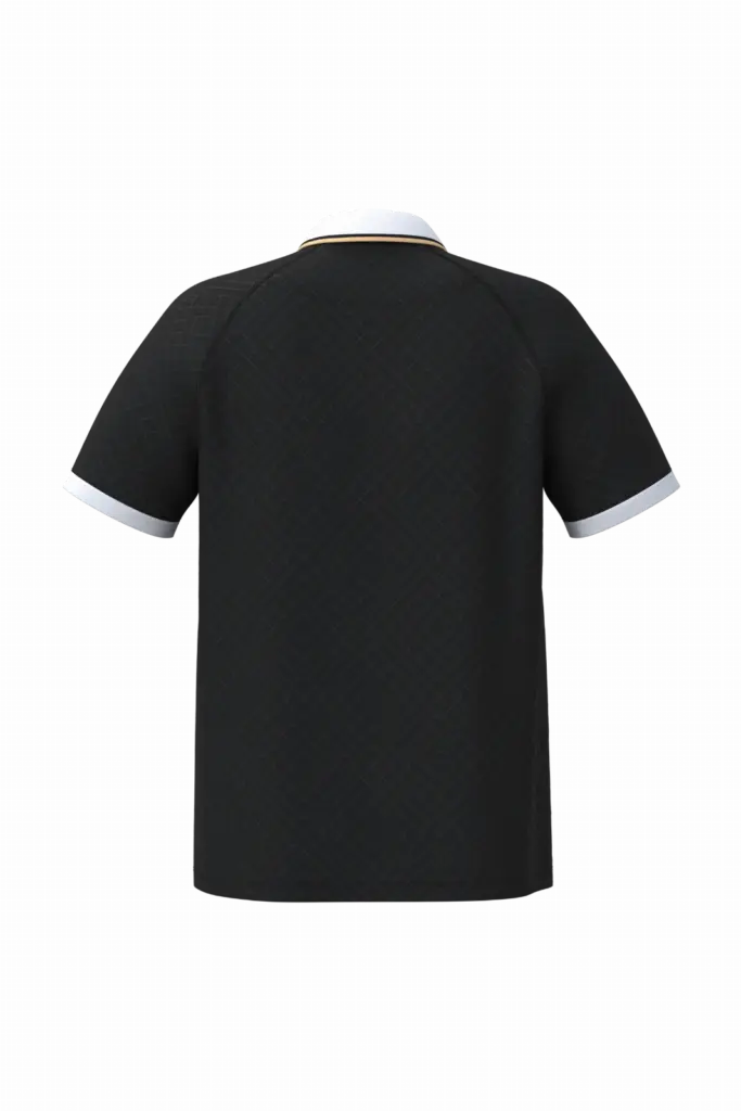 PS_PA497-B_BLACK-WHITE-GOLD - Hidalgo Lifestyle sportpolo uniseks, black / white / gold — productfoto 18