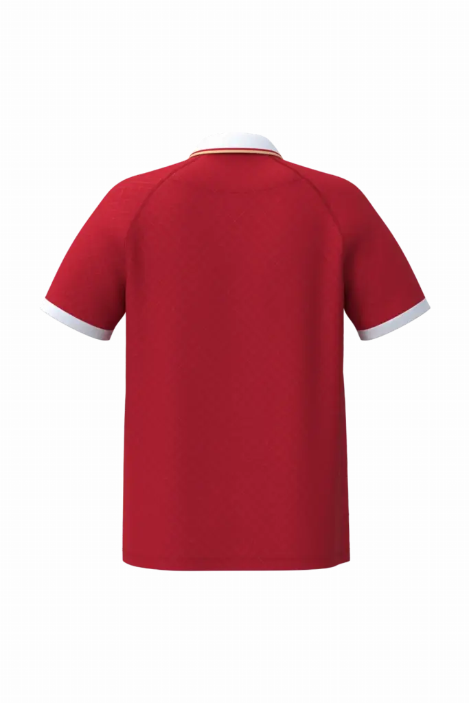 PS_PA497-B_SPORTYRED-WHITE-GOLD - Hidalgo Lifestyle sportpolo uniseks, sporty red / white / gold — productfoto 22
