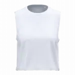 PA499 - Cropped mouwloos T-shirt voor dames, white — productfoto 3