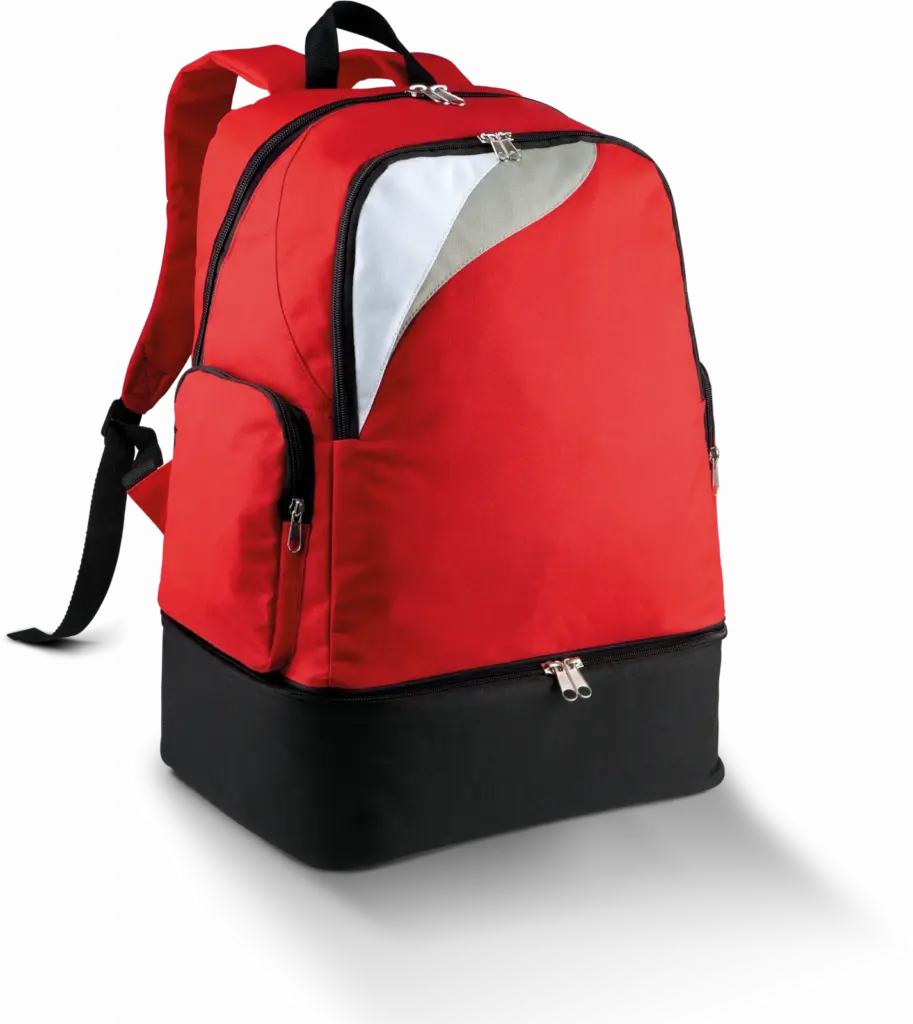 Teamsports rugzak met sterke bodem - 39L, red / white / light grey — productfoto 3