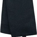 Golfhanddoek met honinggraatstructuur  - 50 x 40 cm, black — productfoto 3