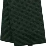 Golfhanddoek met honinggraatstructuur  - 50 x 40 cm, forest green — productfoto 4