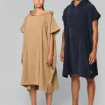 Uniseks poncho met capuchon van badstof
