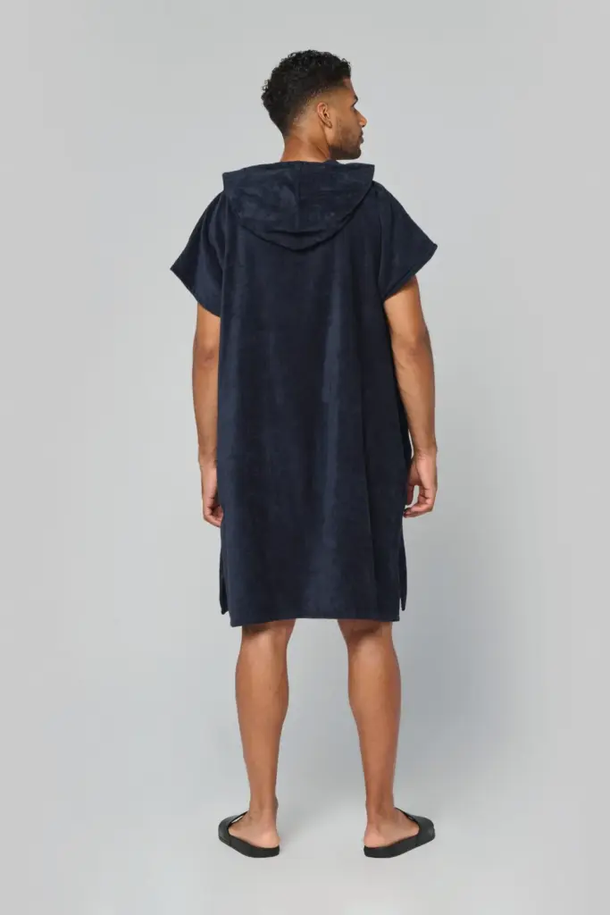 Uniseks poncho met capuchon van badstof — productfoto 2