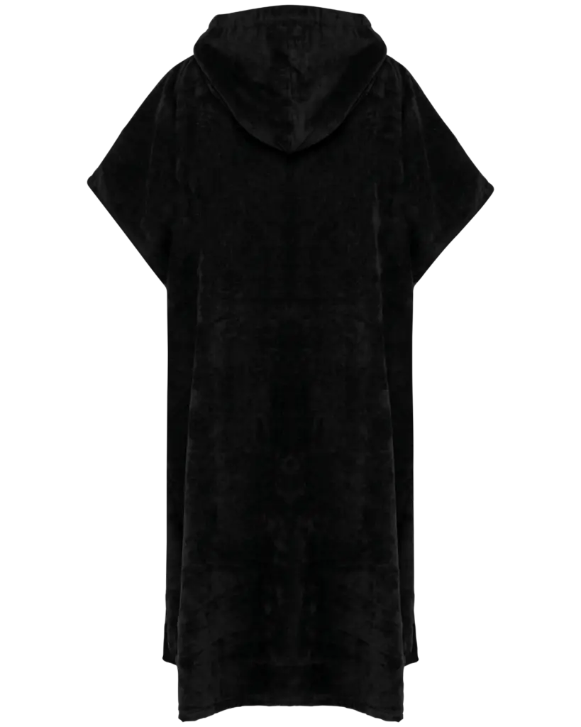Uniseks poncho met capuchon van badstof, black — productfoto 5