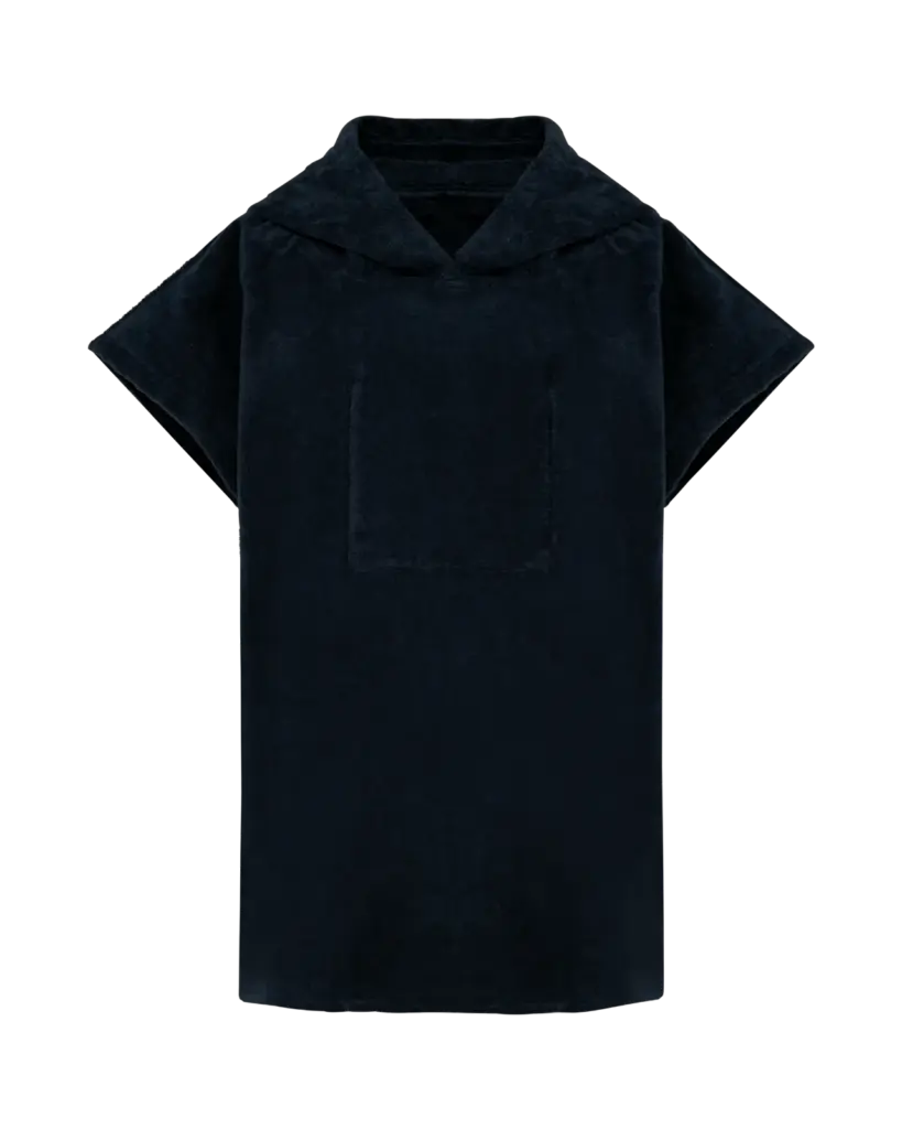 Kinderponcho met capuchon van badstof, navy — productfoto 8