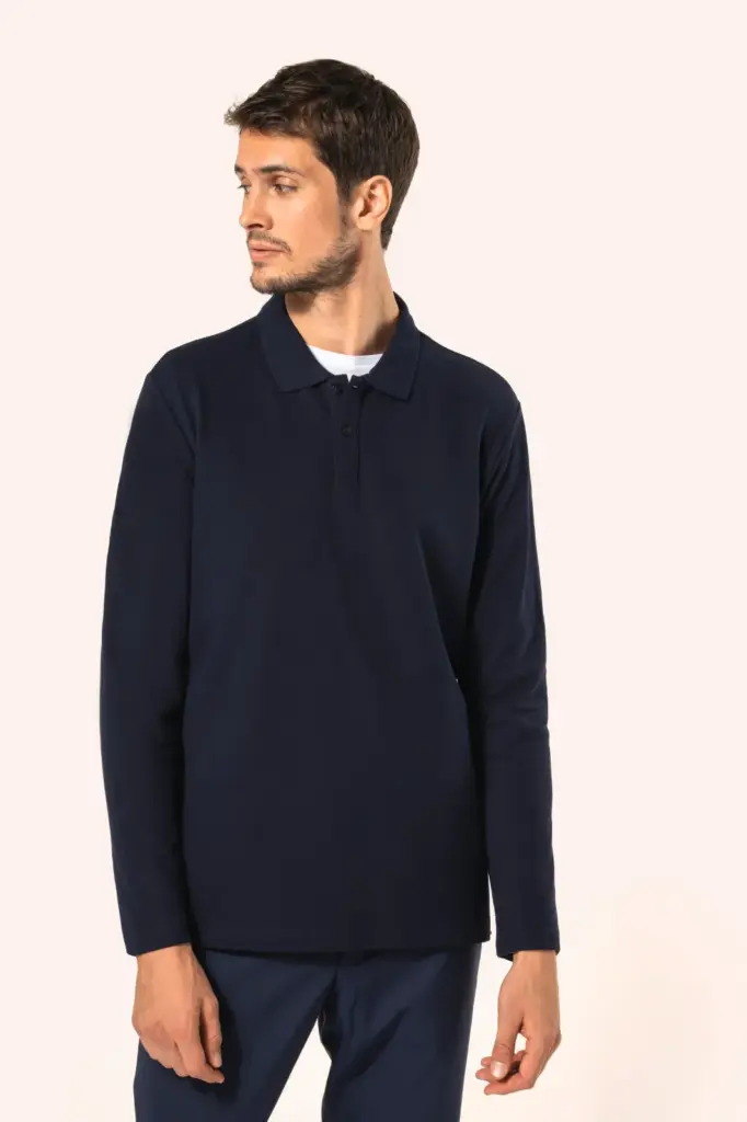 Supima® herenpolo lange mouwen