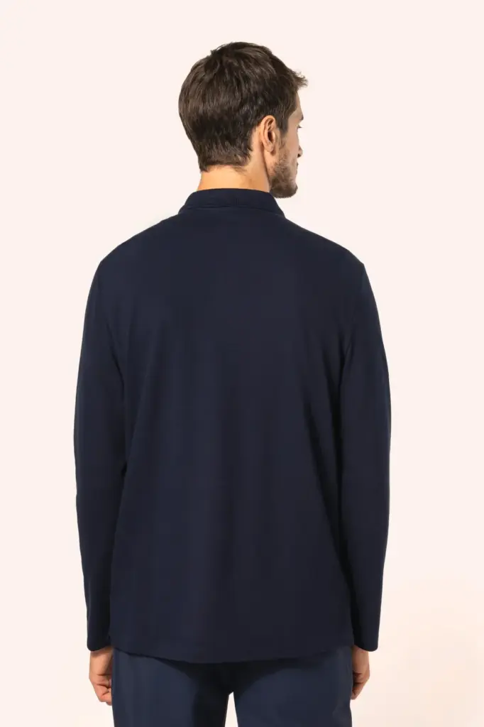 Supima® herenpolo lange mouwen — productfoto 2