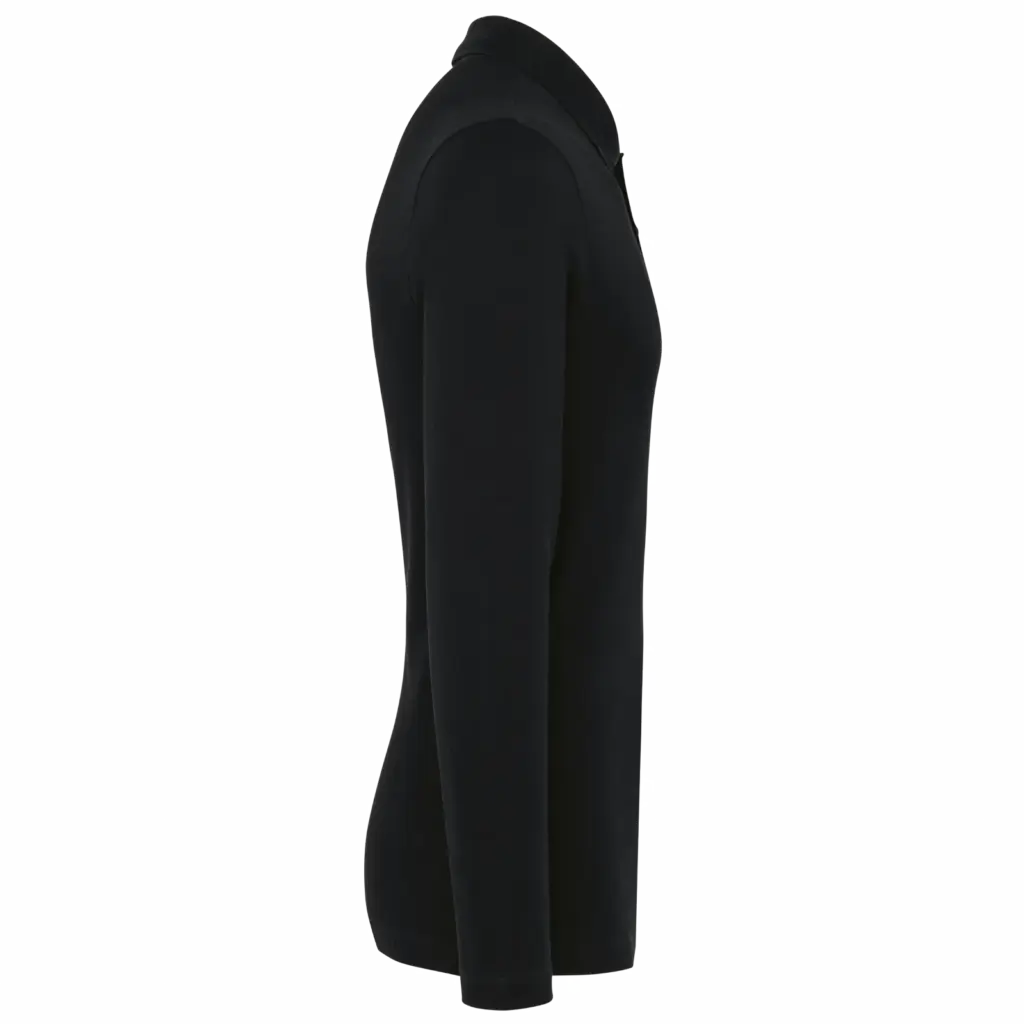 Supima® herenpolo lange mouwen, black — productfoto 5