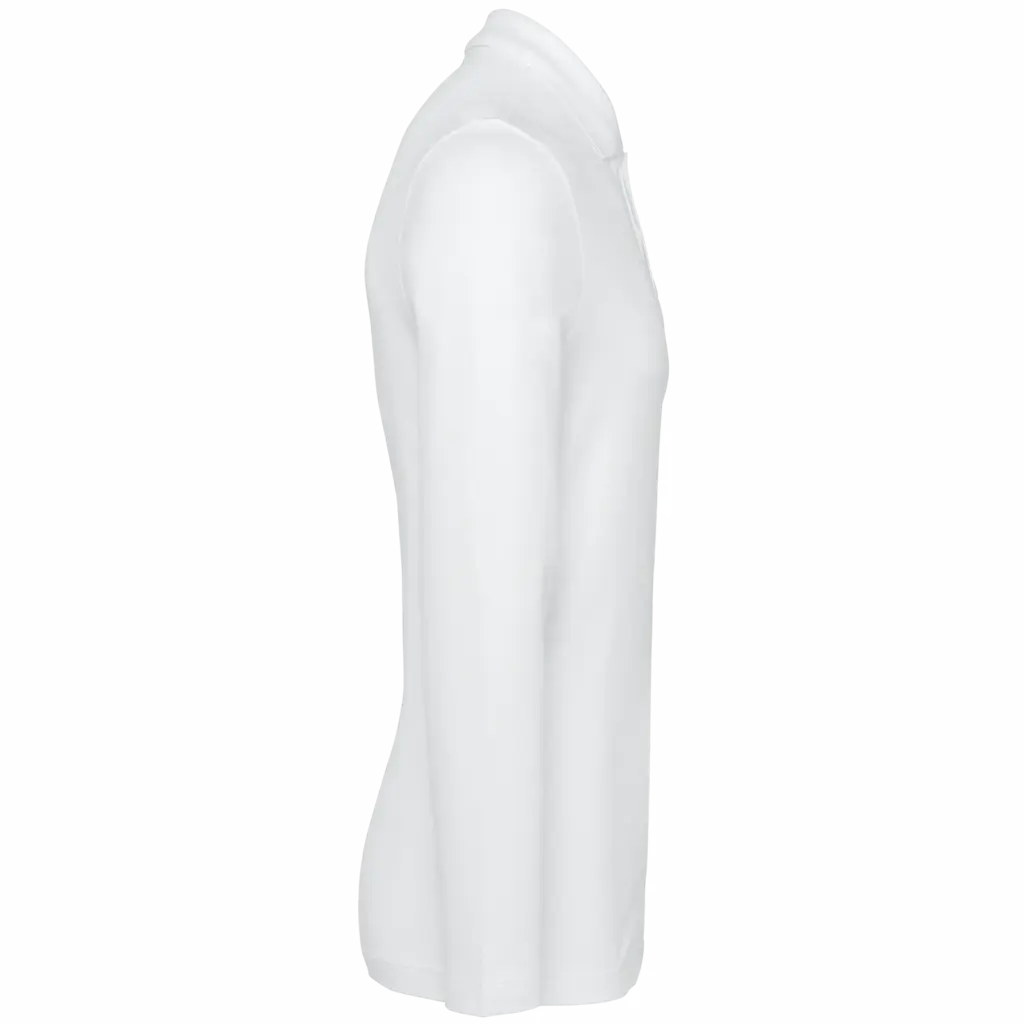 Supima® herenpolo lange mouwen, white — productfoto 7