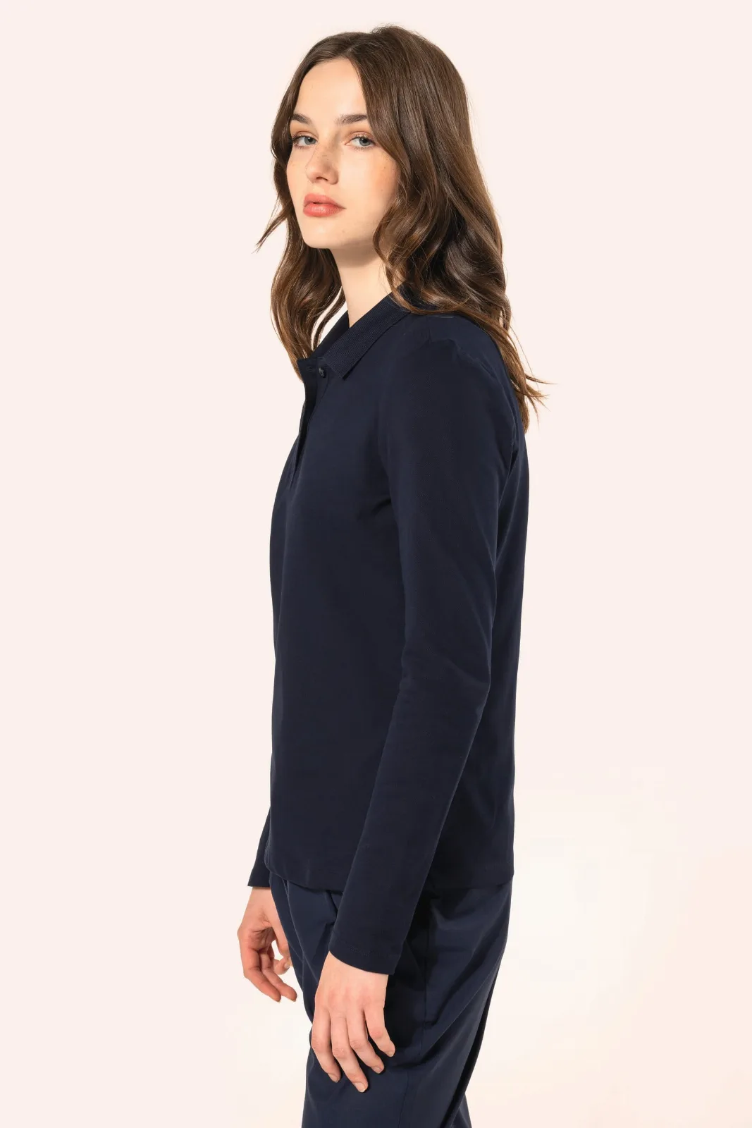 Damen Poloshirt Langarm PK203 bedrucken Supima Piqué XS-XXL