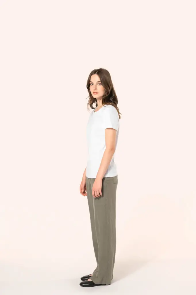 Supima® dames-T-shirt ronde hals korte mouwen — productfoto 3