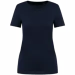 Supima® dames-T-shirt ronde hals korte mouwen, deep navy — productfoto 7