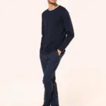 Supima® heren-T-shirt ronde hals lange mouwen — productfoto 3