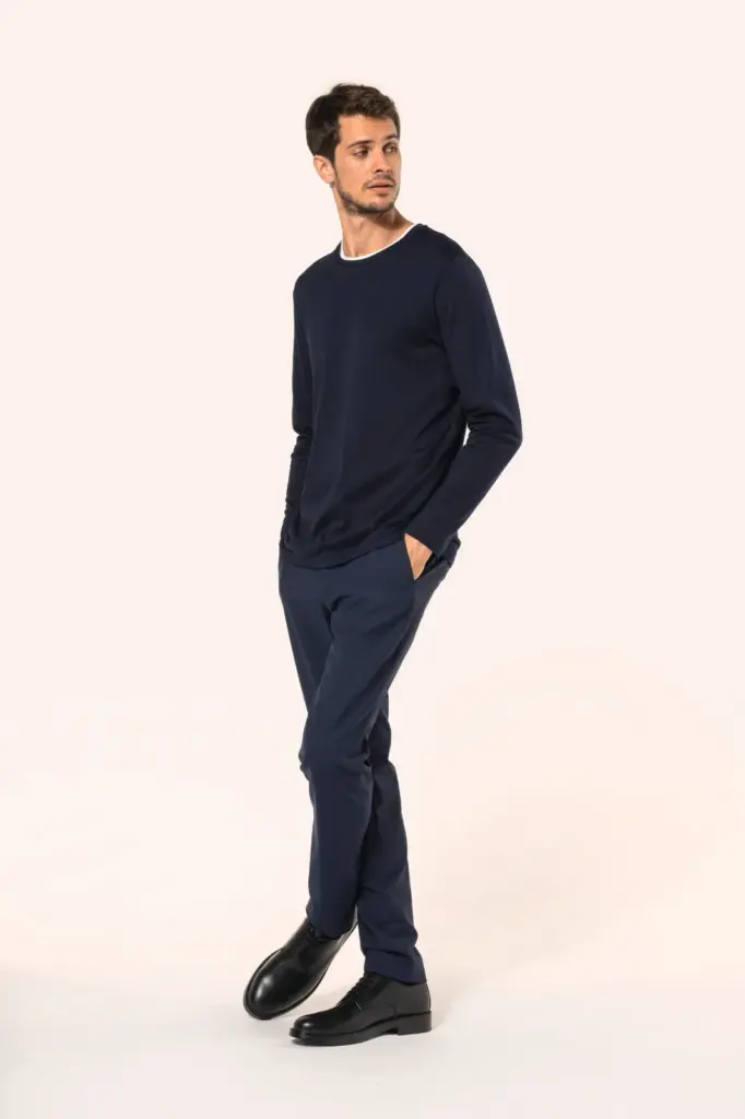 PK302-6_2026 - Hidalgo-werbeartikel Supima® heren-T-shirt ronde hals lange mouwen — productfoto 3