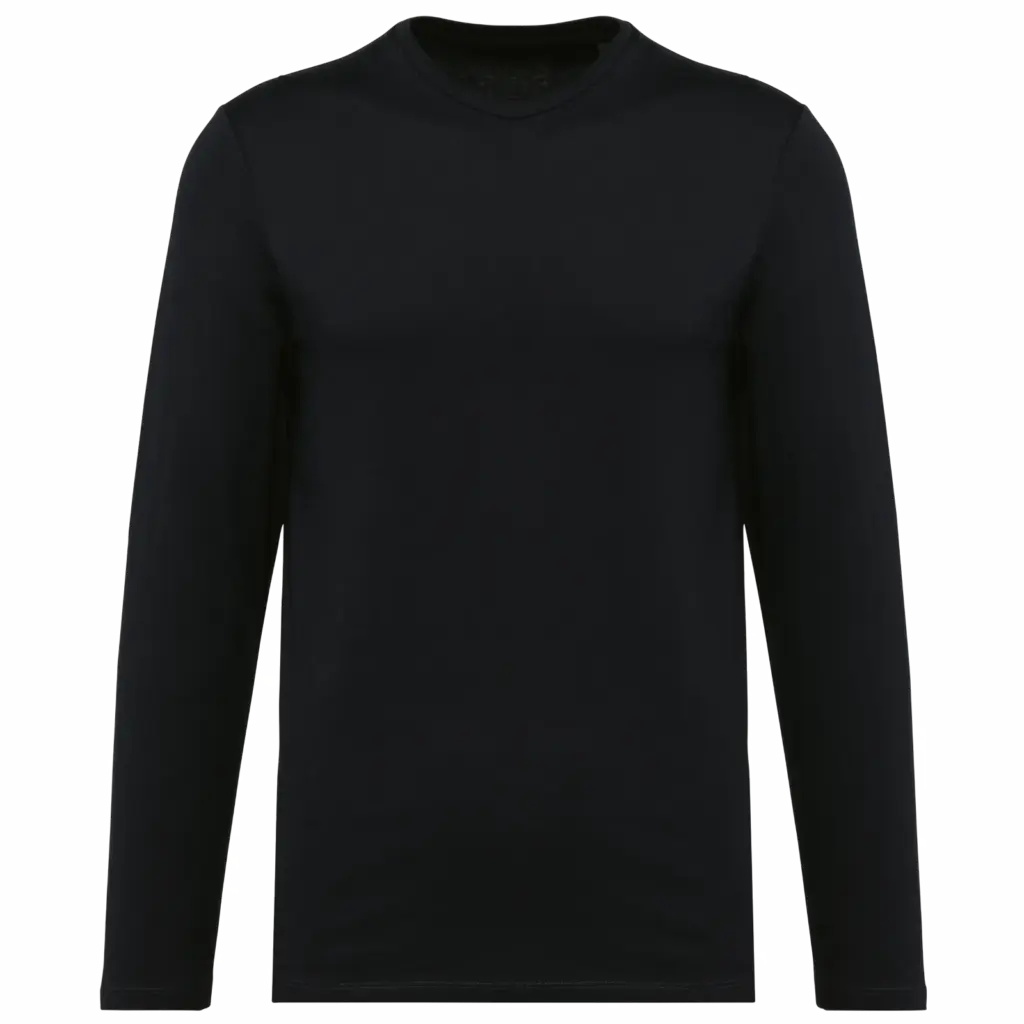 Supima® heren-T-shirt ronde hals lange mouwen, black — productfoto 6