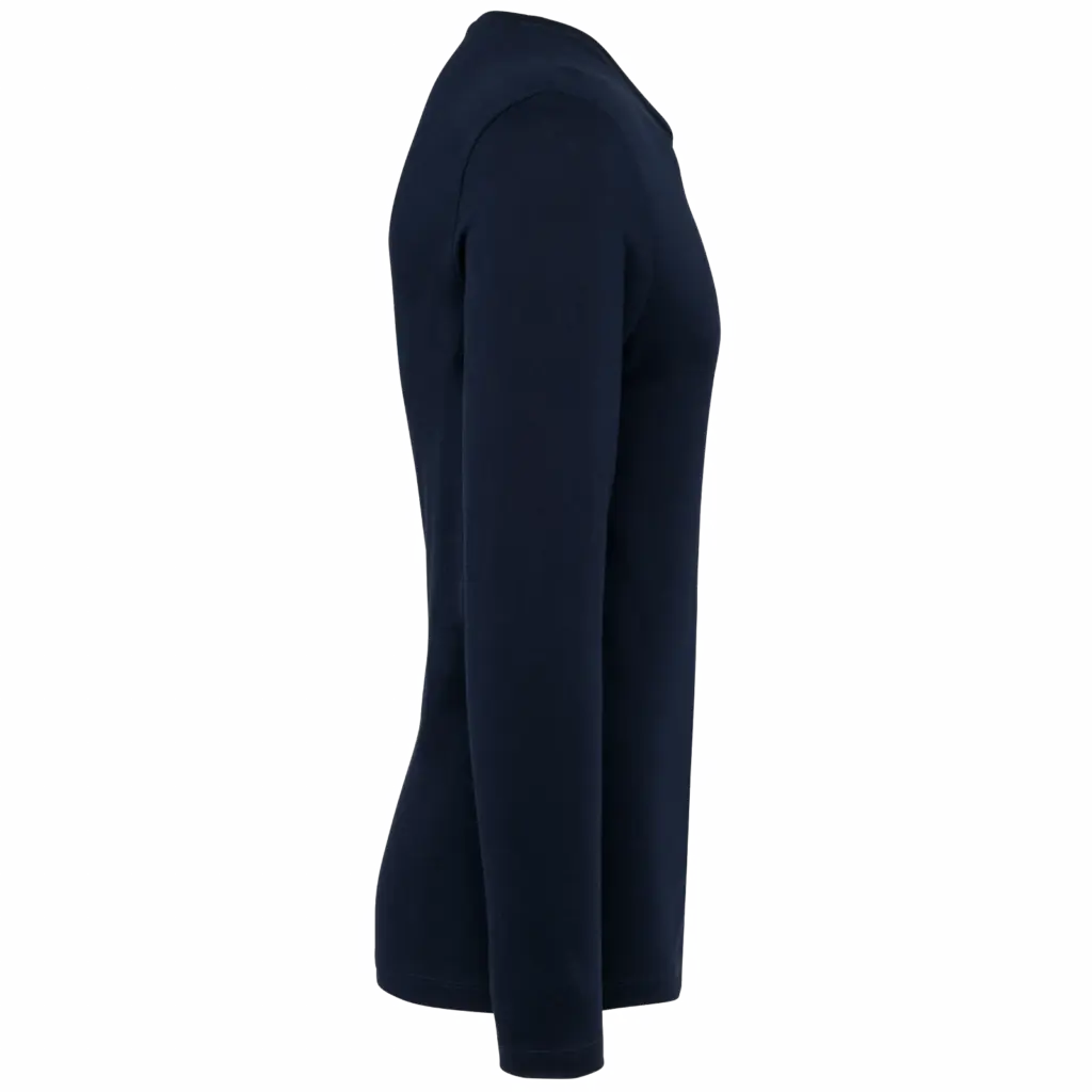 PS_PK302-S_DEEPNAVY - Hidalgo-werbeartikel Supima® heren-T-shirt ronde hals lange mouwen, deep navy — productfoto 6