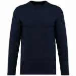 Supima® heren-T-shirt ronde hals lange mouwen, deep navy — productfoto 7