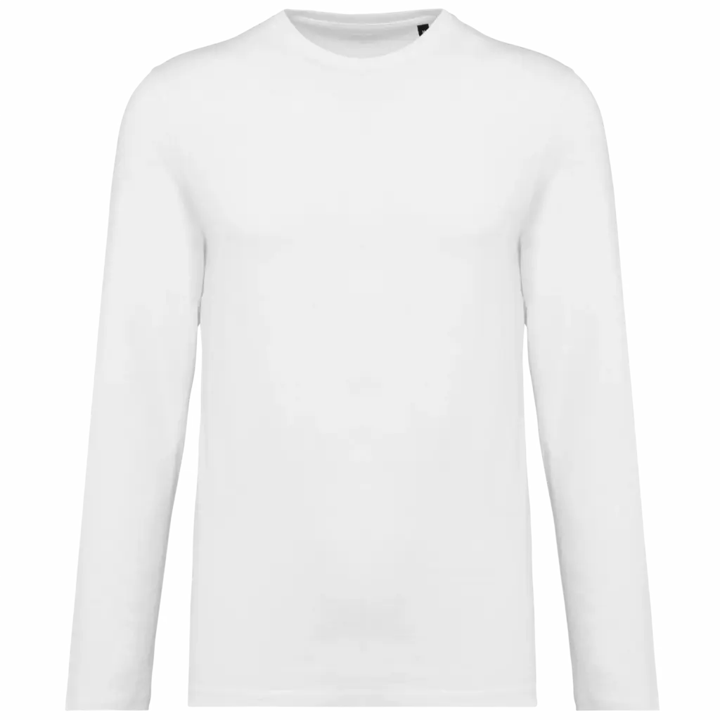 Supima® heren-T-shirt ronde hals lange mouwen, white — productfoto 8