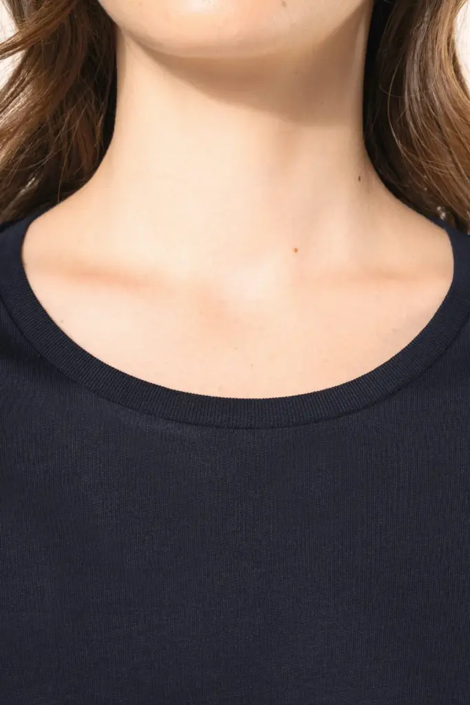 Supima® dames-T-shirt ronde hals lange mouwen — productfoto 4