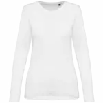 Supima® dames-T-shirt ronde hals lange mouwen, white — productfoto 8