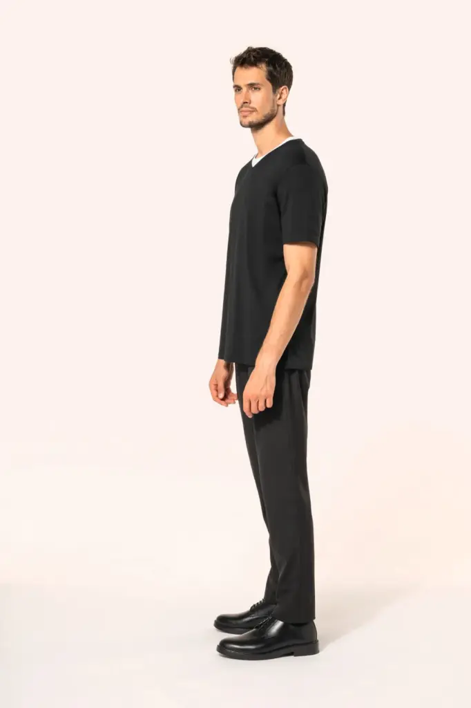 PK304-4_2026 - Hidalgo-werbeartikel Supima® heren-T-shirt V-hals korte mouwen — productfoto 3
