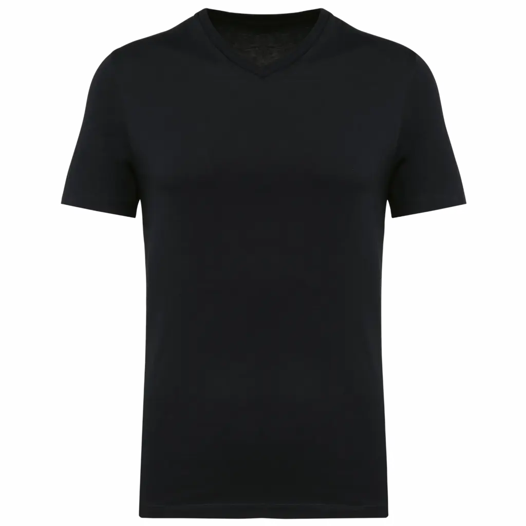 Supima® heren-T-shirt V-hals korte mouwen, black — productfoto 6
