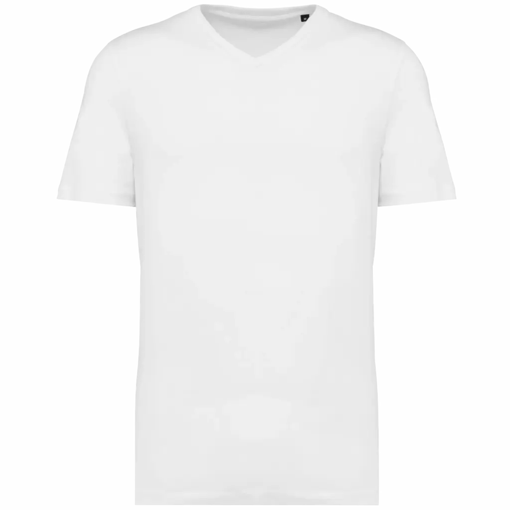 Supima® heren-T-shirt V-hals korte mouwen, white — productfoto 8