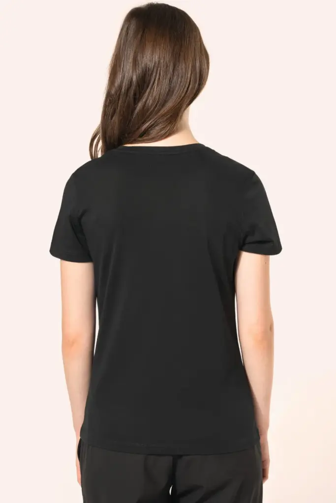 Supima® dames-T-shirt V-hals korte mouwen — productfoto 2